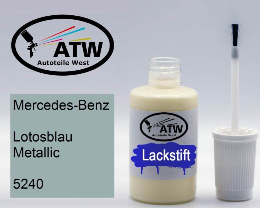 Mercedes-Benz, Lotosblau Metallic, 5240: 20ml Lackstift, von ATW Autoteile West.